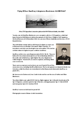 A preview of a PDF biography for Blackmore, Geoffrey Livingstone